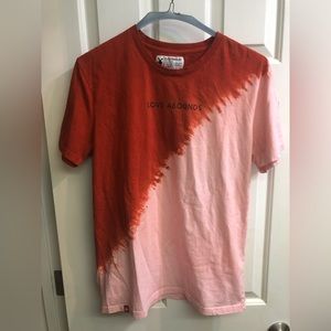 Unisex tie dye pink and red Love Abounds Dutch Bros T shirt size L
